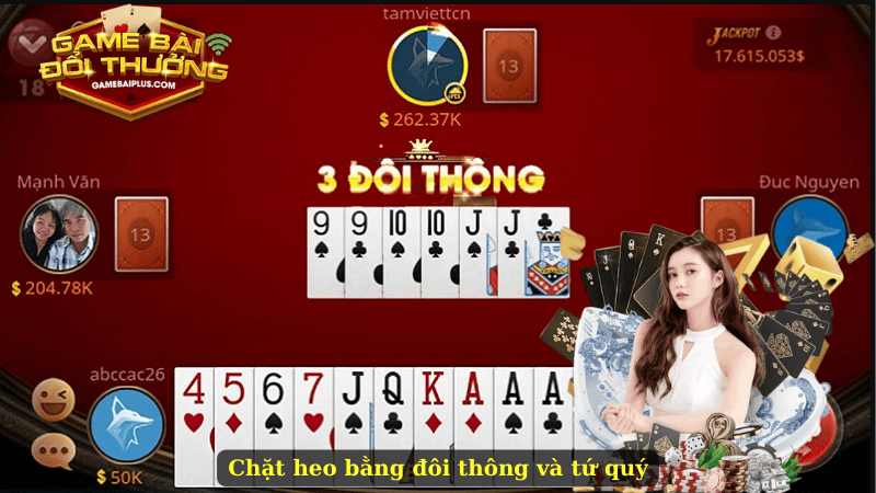 Chặt heo bằng đôi thông và tứ quý