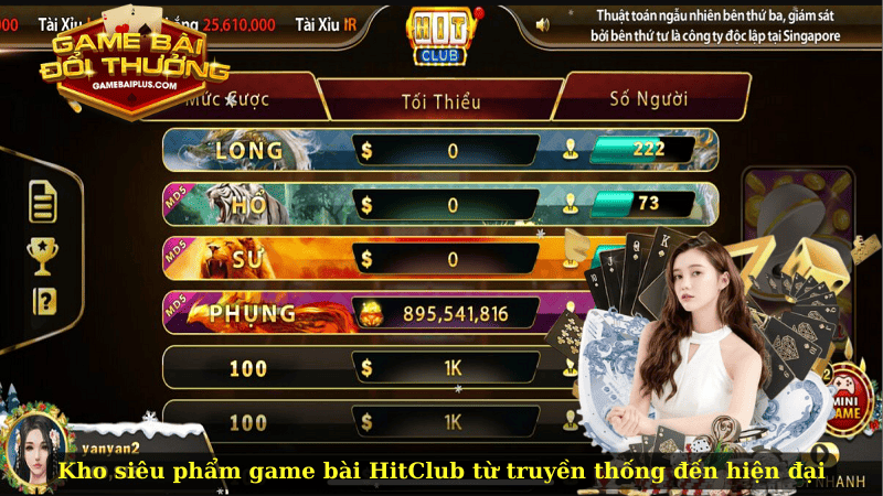 Kho siêu phẩm game bài HitClub từ truyền thống đến hiện đại